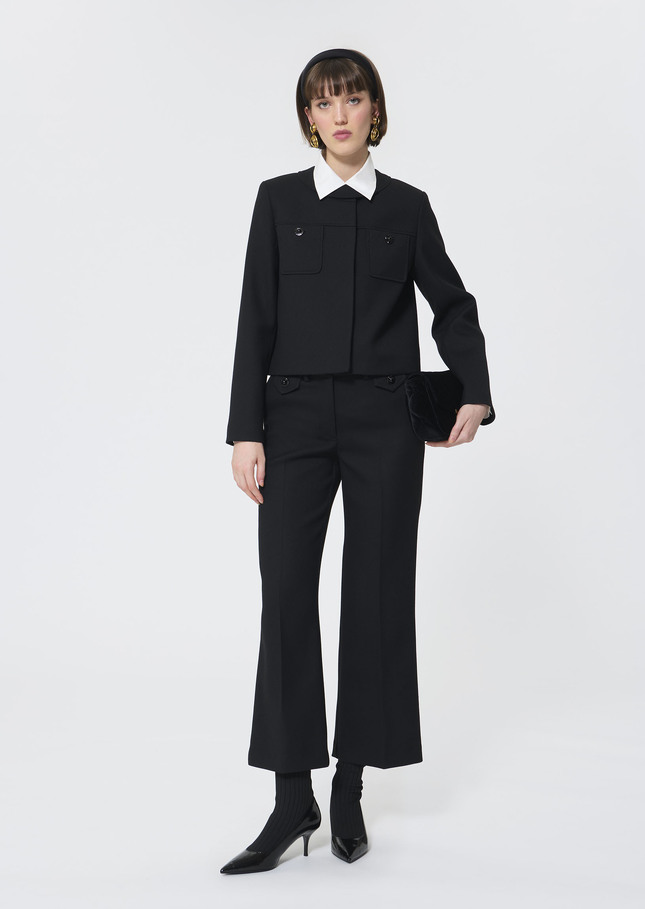 Patrick trousers black in compact canvas Black TARA JARMON CH