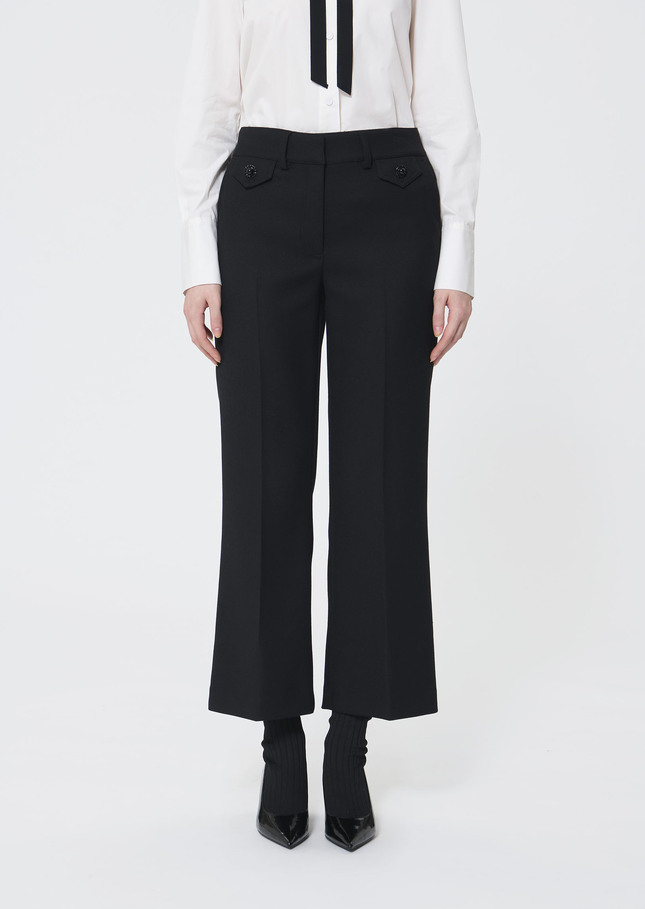 Patrick trousers black in compact canvas Black TARA JARMON CH