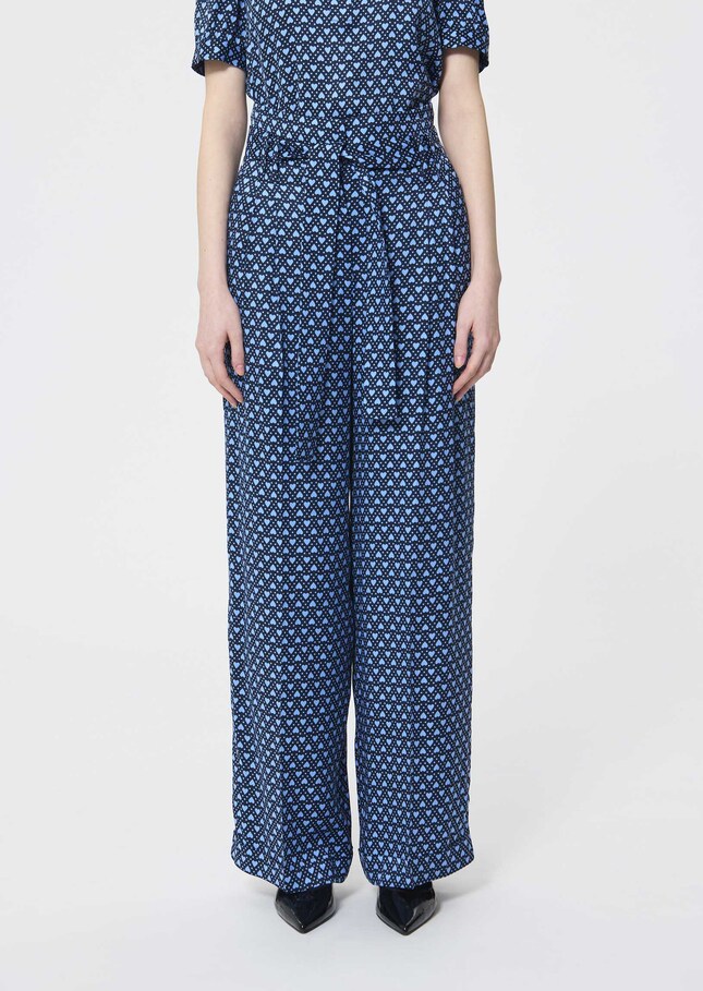 Pia Pants midnight blue with mini heart print Night TARA JARMON CH