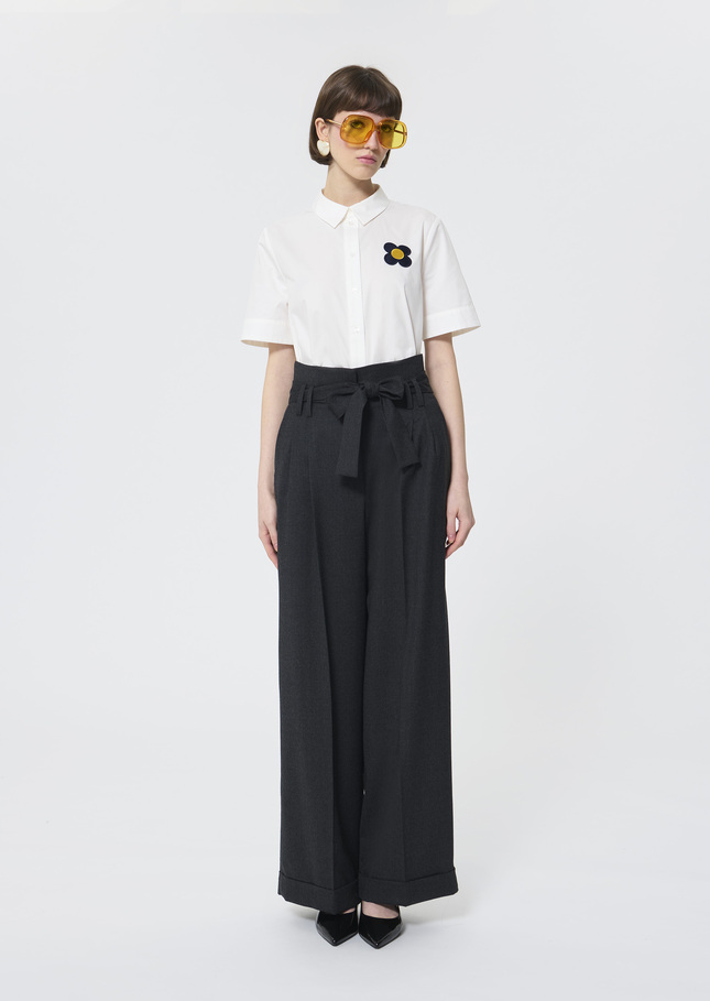 Pia Pants heather grey flannel Gray grey TARA JARMON CH
