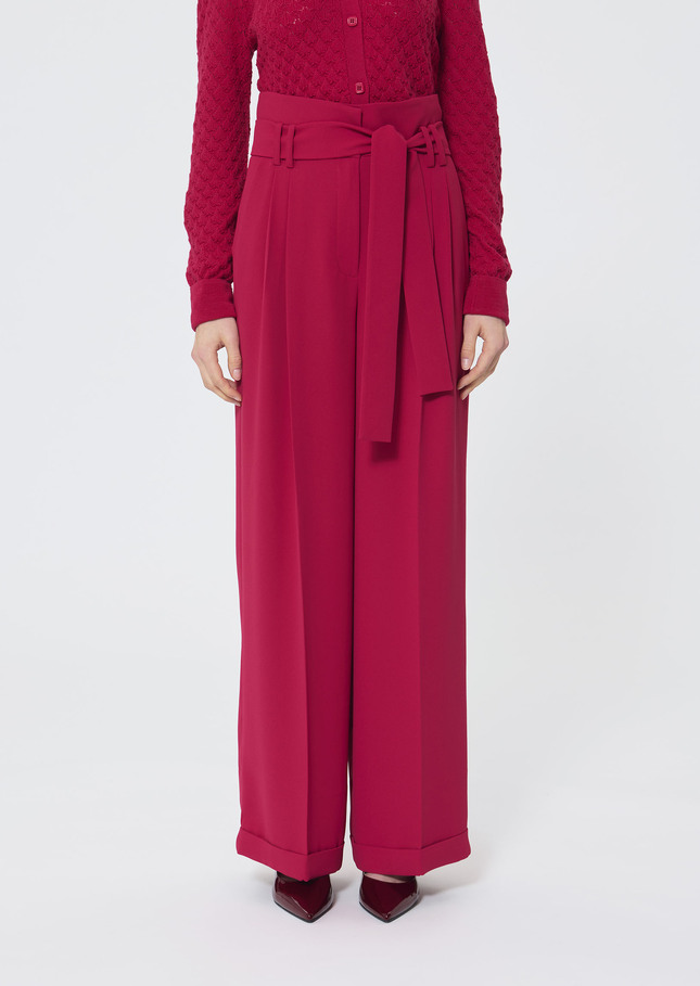 Pia Pants red crepe Garnet TARA JARMON CH
