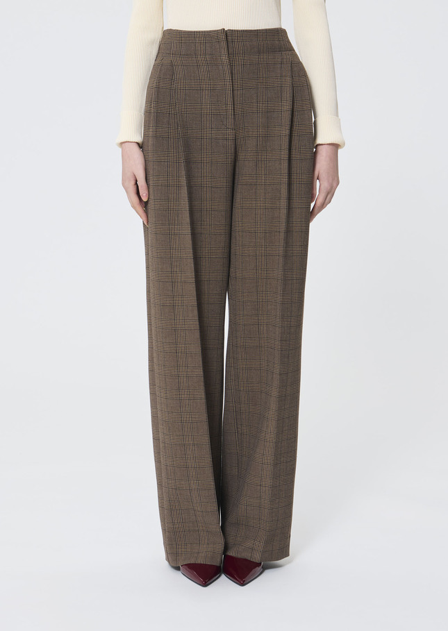 Parigi trousers beige Prince of Wales check Taupe color TARA JARMON CH