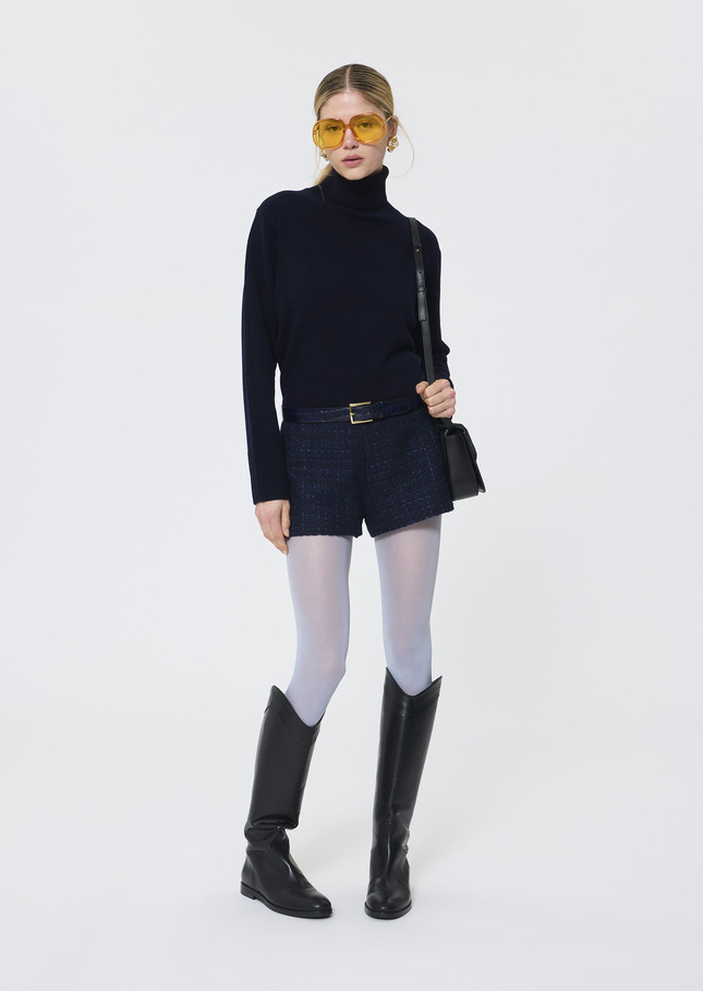 Palia sweater midnight blue merino and alpaca wool Night TARA JARMON CH