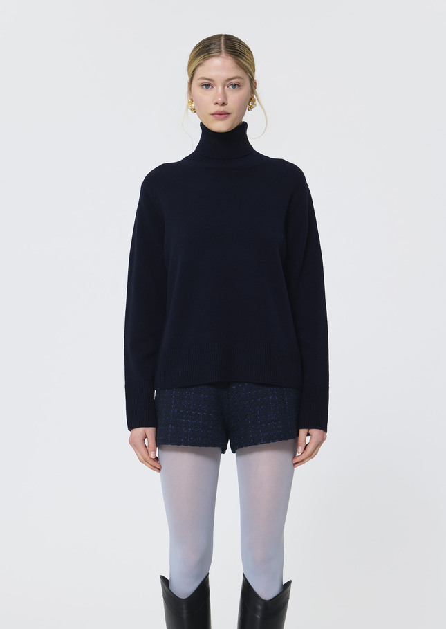 Palia sweater midnight blue merino and alpaca wool Night TARA JARMON CH