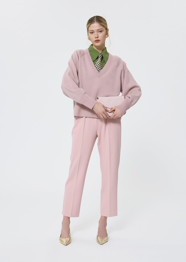 Paz sweater pale pink merino and alpaca wool Blush TARA JARMON CH
