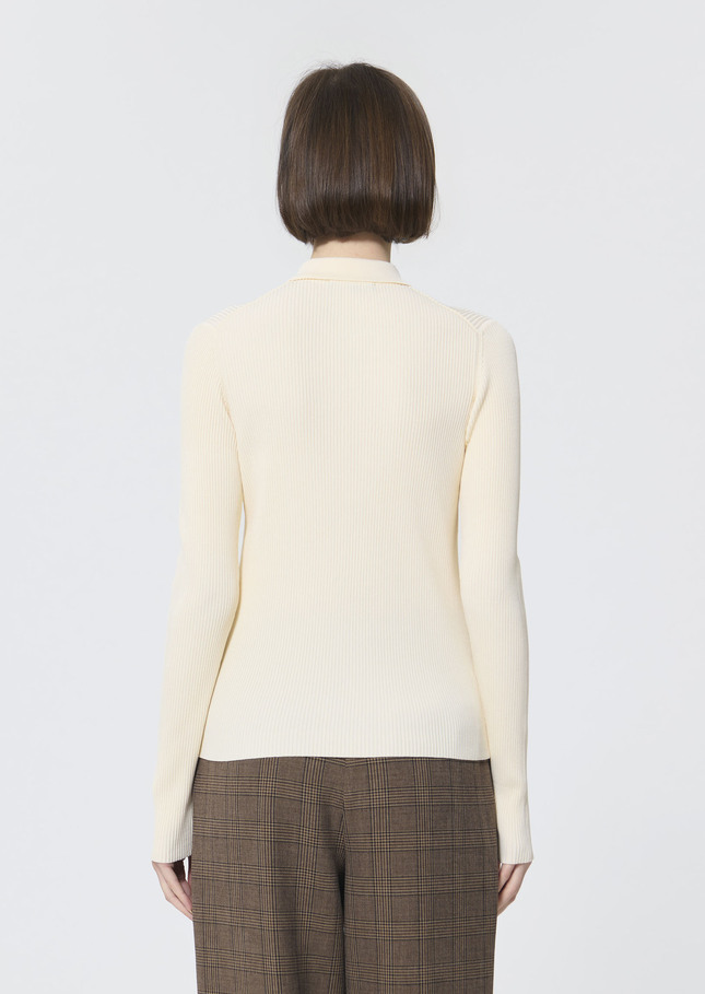Priscilla Sweater ecru in extra-fine ribbed knit Off-white TARA JARMON CH