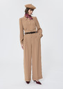 Pia Pants beige crepe Nut brown TARA JARMON CH