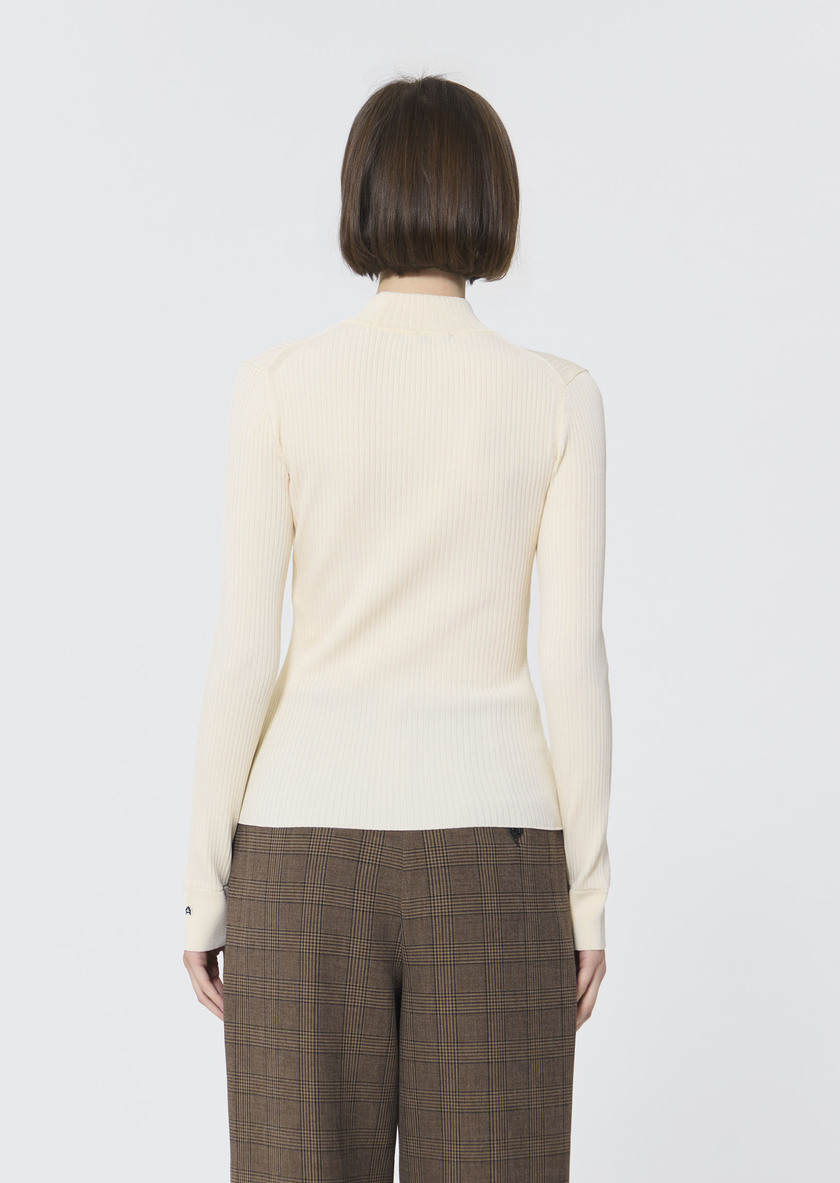 Prudie sweater ecru in extra-fine ribbed knit Off-white TARA JARMON CH