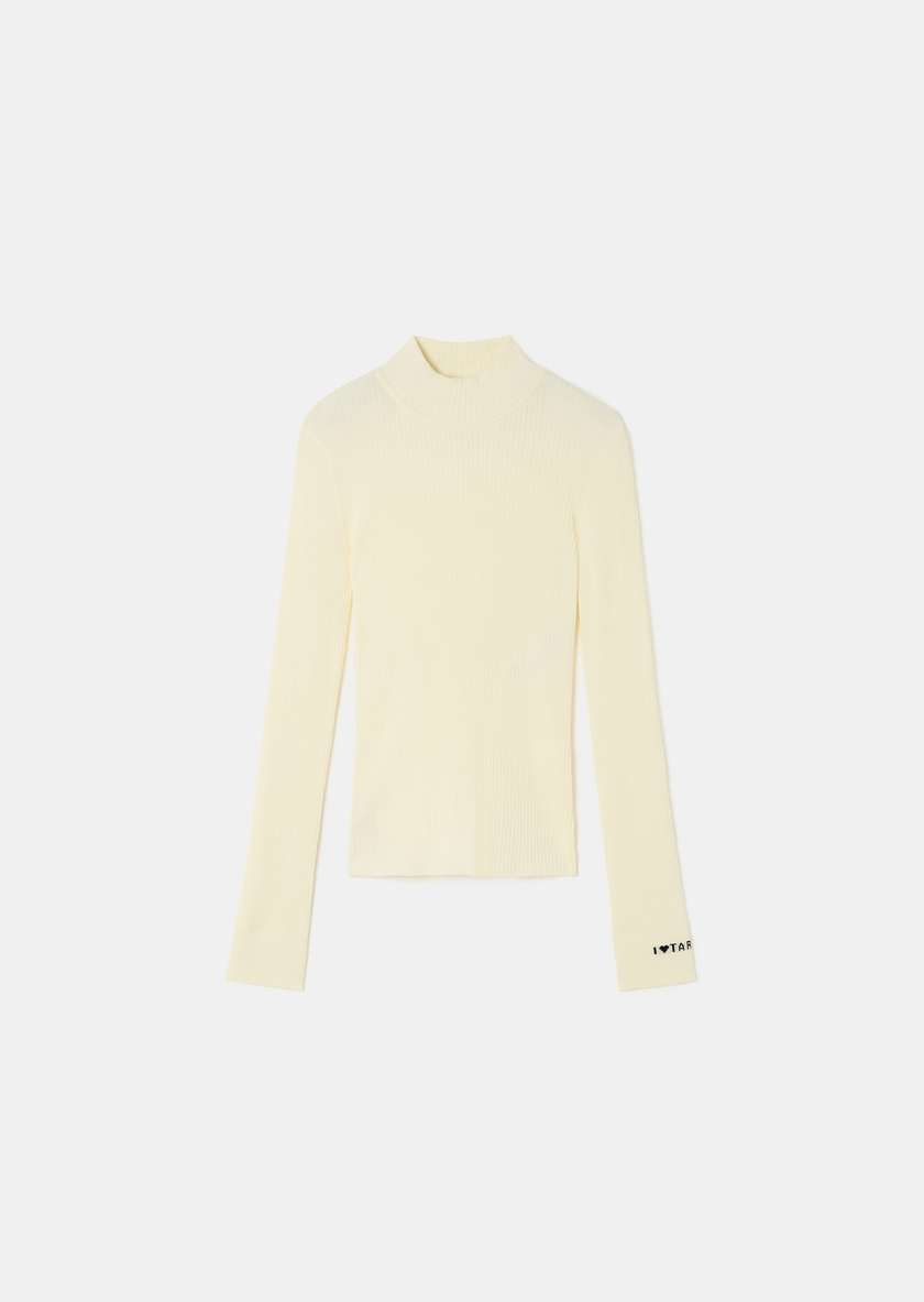 Prudie sweater ecru in extra-fine ribbed knit Off-white TARA JARMON CH