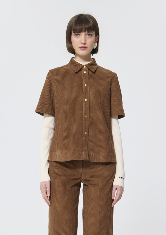 Camilia shirt beige corduroy Nut brown TARA JARMON CH