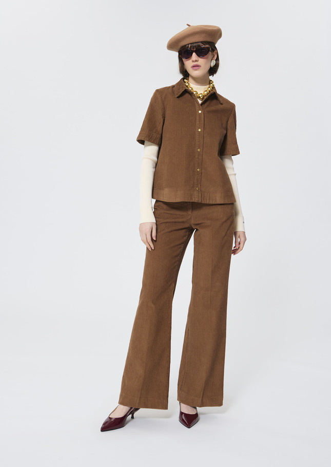 Camilia shirt beige corduroy Nut brown TARA JARMON CH