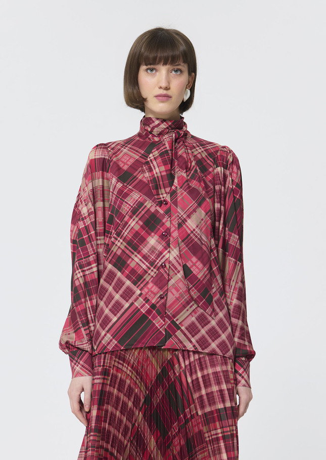 Candya shirt pink plaid print Raspberry TARA JARMON CH