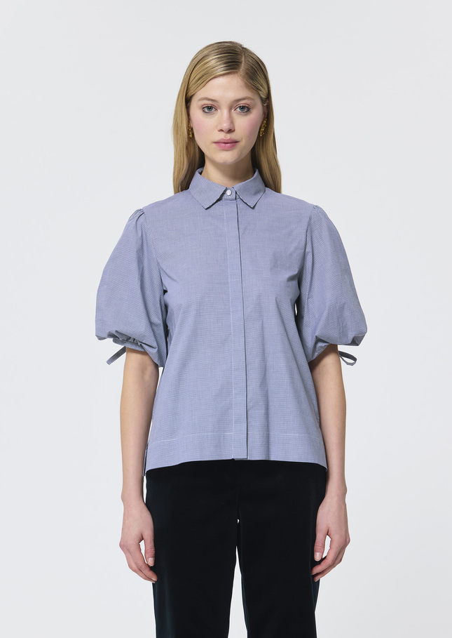 Caly Shirt midnight blue in mini gingham Night TARA JARMON CH