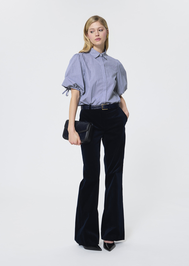Caly Shirt midnight blue in mini gingham Night TARA JARMON CH