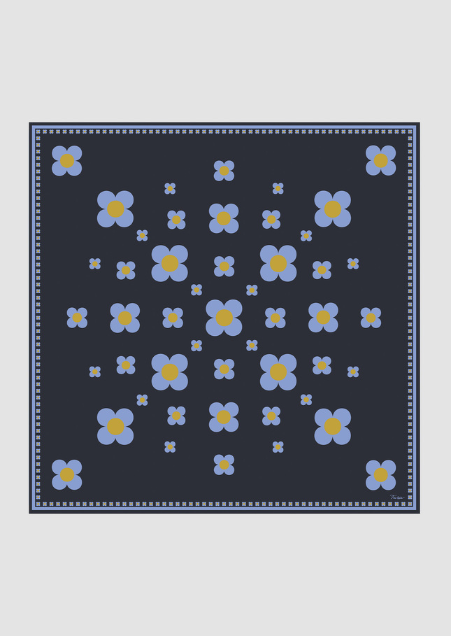 Edme scarf midnight blue silk Night TARA JARMON CH