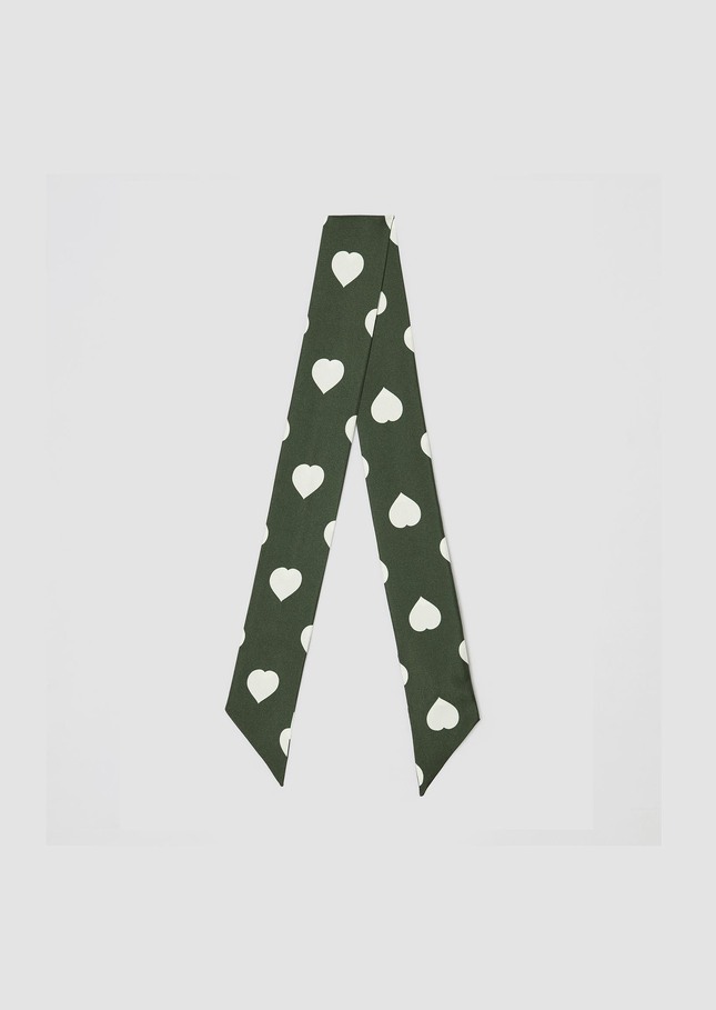 Edith scarf English green silk Vert anglais TARA JARMON CH