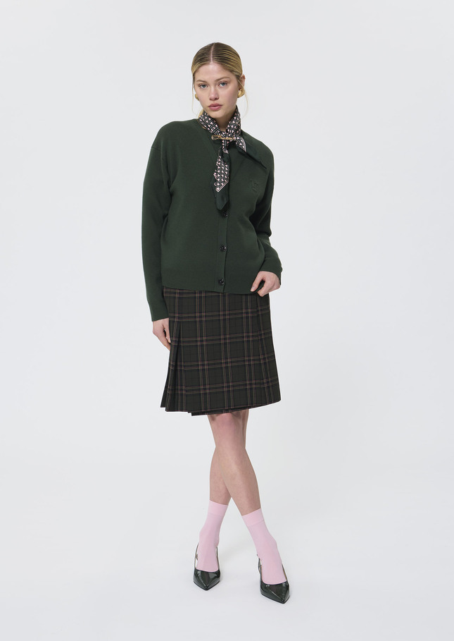 Gibus Vest green in compact merino wool Green TARA JARMON CH