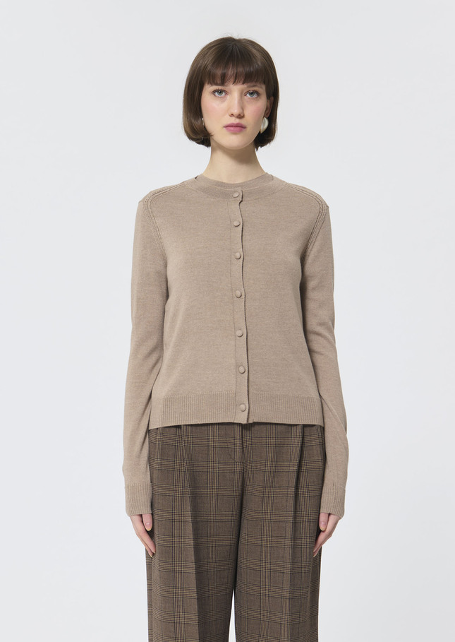 Ginno Vest beige wool Cafe au lait TARA JARMON CH