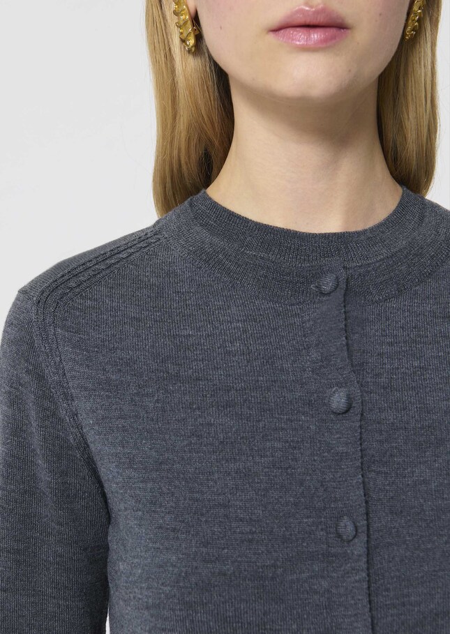 Ginno Vest heather grey merino wool Gray grey TARA JARMON CH