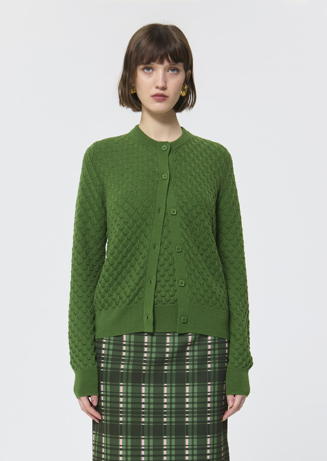 Gerty vest green merino wool Cactus TARA JARMON CH