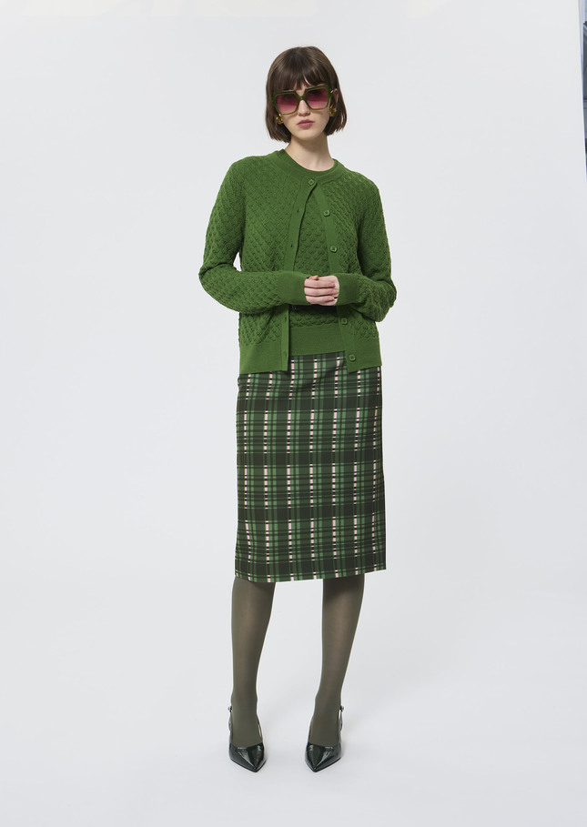 Gerty vest green merino wool Cactus TARA JARMON CH