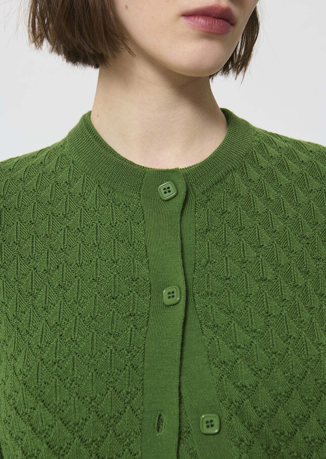 Gerty vest green merino wool Cactus TARA JARMON CH