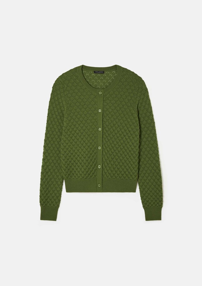 Gerty vest green merino wool Cactus TARA JARMON CH