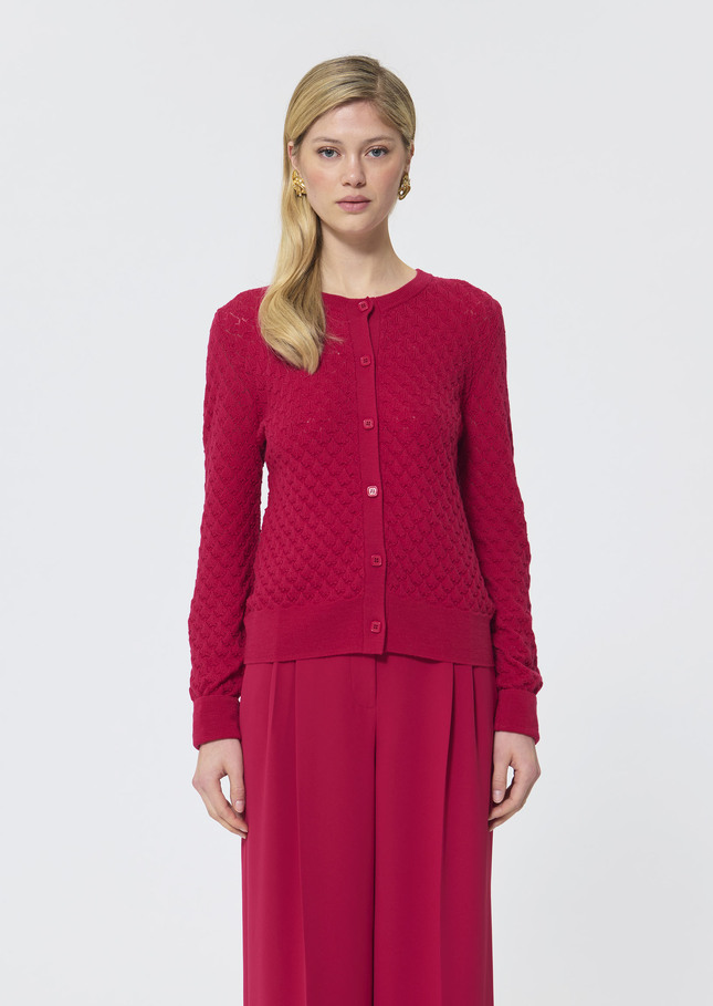 Gerty vest red merino wool Garnet TARA JARMON CH
