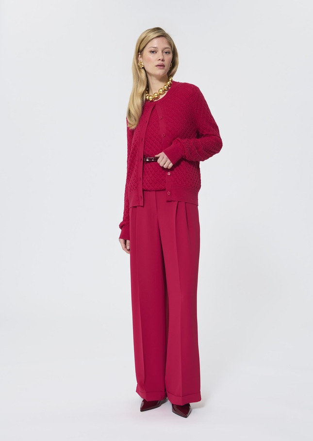 Gerty vest red merino wool Garnet TARA JARMON CH