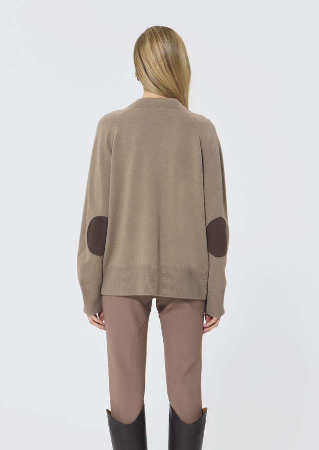 Grace Vest beige in merino and alpaca wool Taupe color TARA JARMON CH
