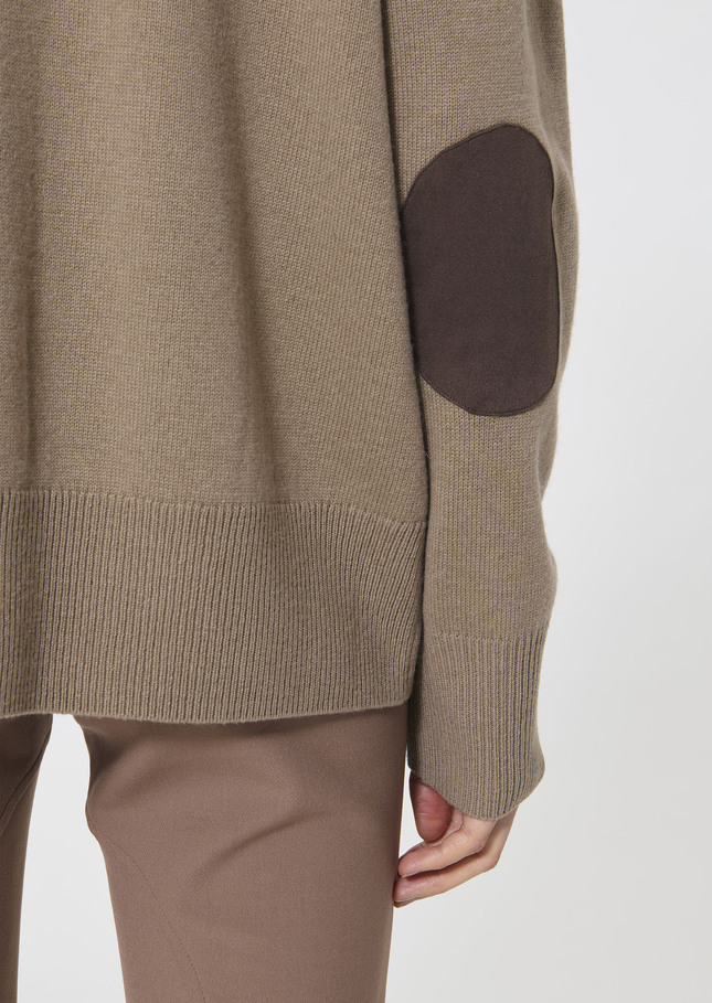 Grace Vest beige in merino and alpaca wool Taupe color TARA JARMON CH