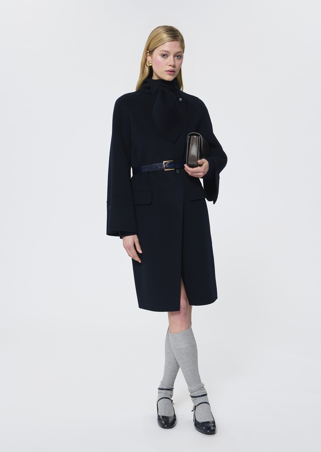 Mocca Coat midnight blue double-faced wool Night TARA JARMON CH