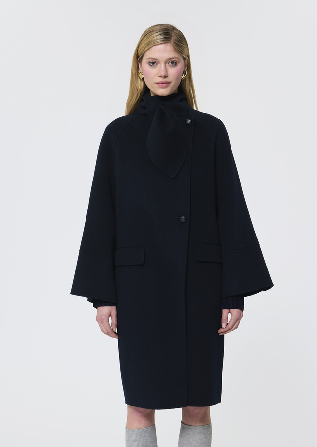 Mocca Coat midnight blue double-faced wool Night TARA JARMON CH