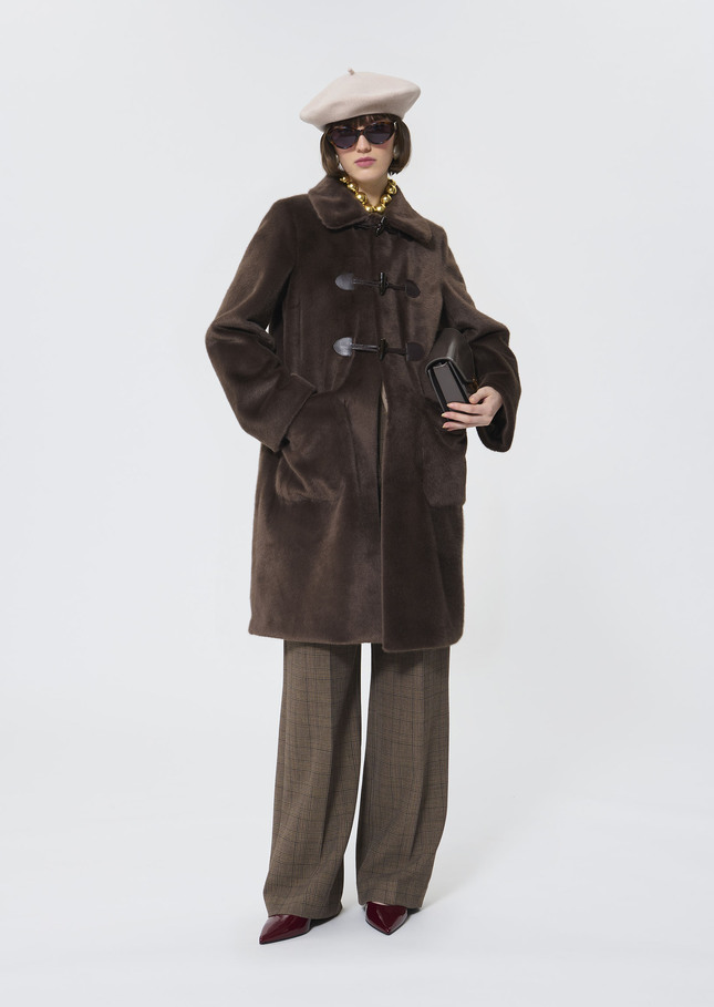 Maurizio Coat brown faux fur Chocolate TARA JARMON CH