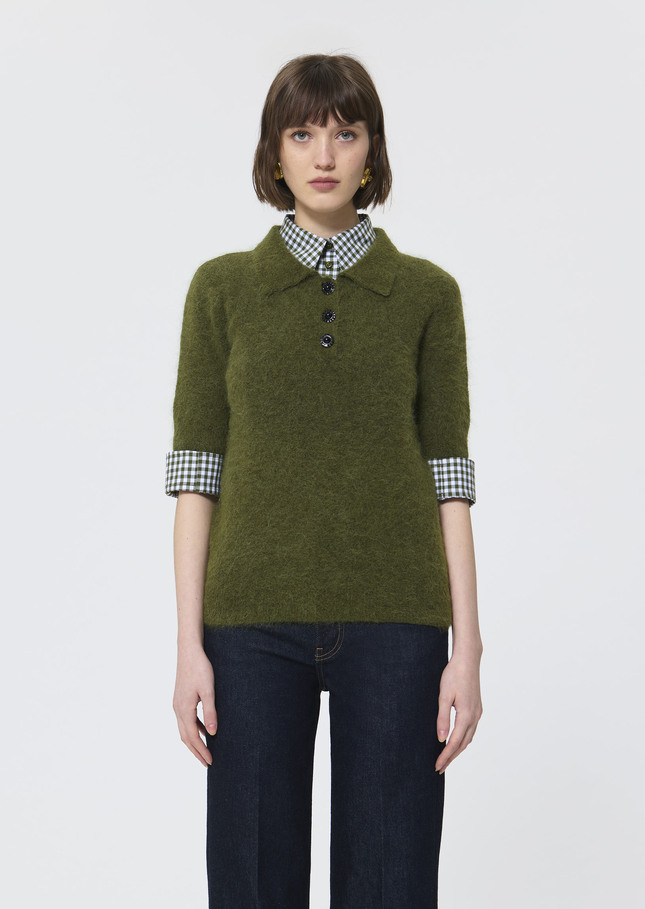 Paulino sweater green brushed alpaca Green TARA JARMON CH