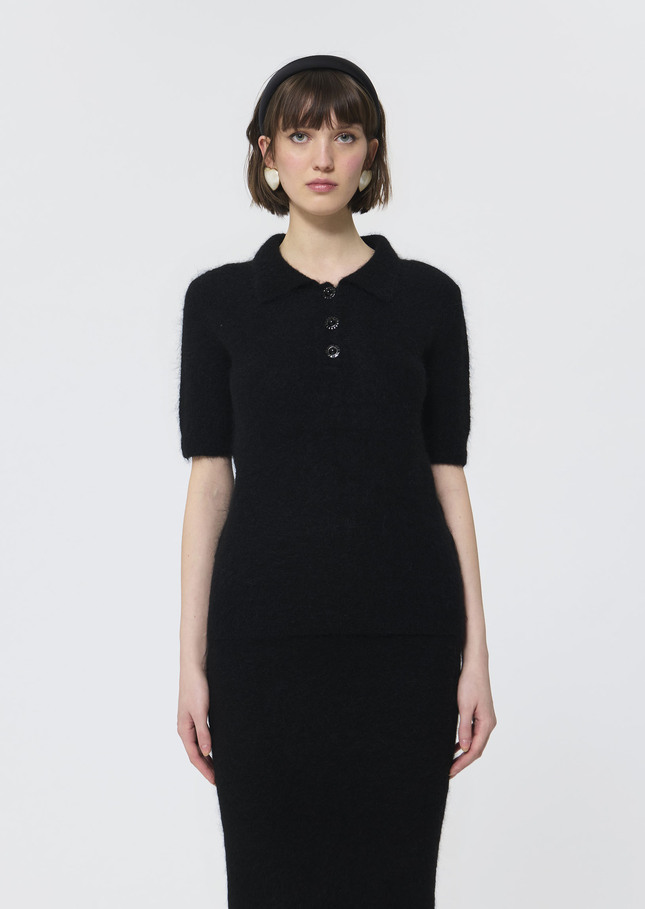 Paulino sweater black brushed alpaca Black TARA JARMON CH