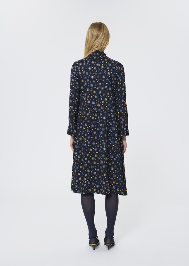 Rufus Dress midnight blue floral print Night TARA JARMON CH