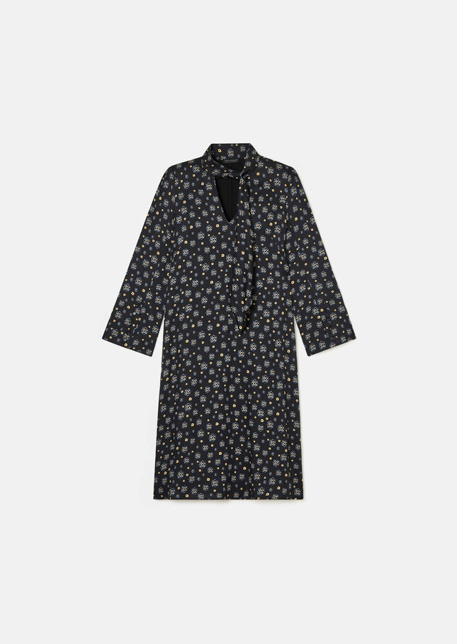 Rufus Dress midnight blue floral print Night TARA JARMON CH