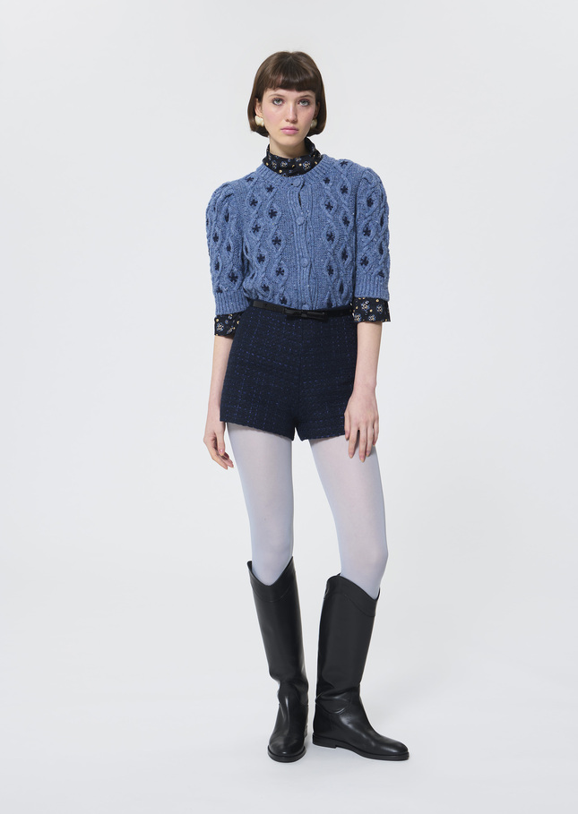 Sam shorts midnight blue iridescent tweed Night TARA JARMON CH