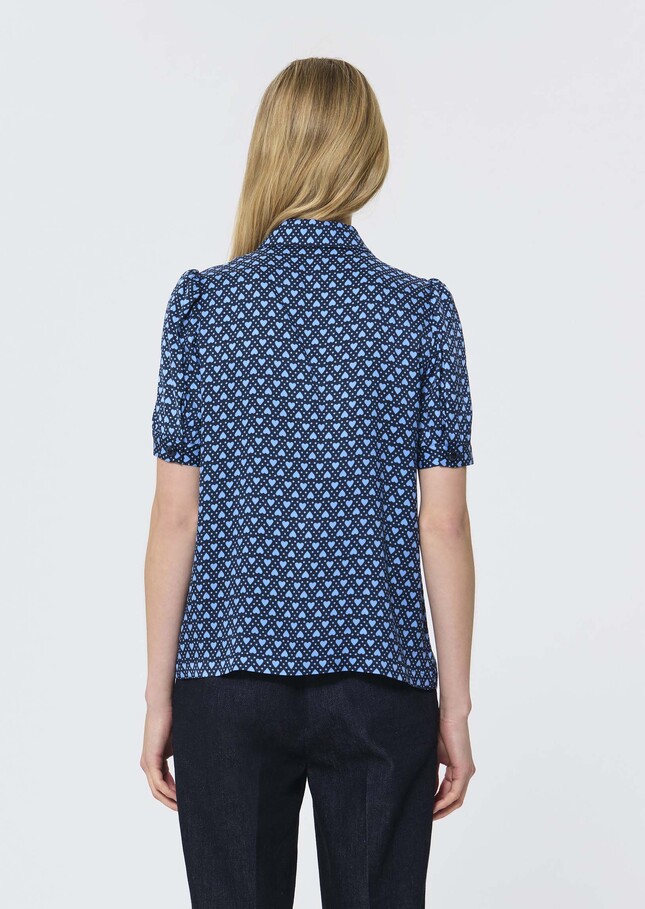 Tonino top midnight blue with mini heart print Night TARA JARMON CH