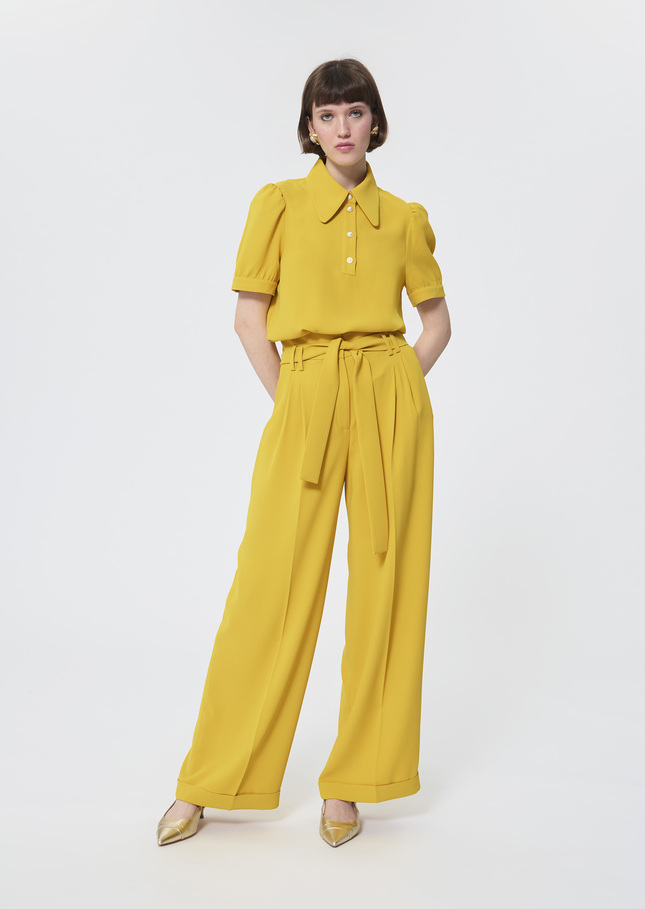 Tonino top yellow crepe Lemon yellow TARA JARMON CH
