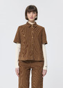 Camilia shirt beige corduroy Nut brown TARA JARMON CH