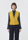 Gilles vest lemon yellow wool and alpaca Lemon yellow TARA JARMON CH