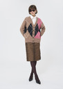 Gloria Vest beige jacquard pattern in merino wool Taupe color TARA JARMON CH