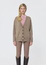 Grace Vest beige in merino and alpaca wool Taupe color TARA JARMON CH