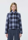 Manoel Coat midnight blue wool check Night TARA JARMON CH