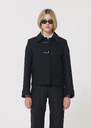 Manoel Coat black woolen cloth Black TARA JARMON CH