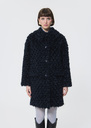 Mael Coat midnight blue faux bouclé fur Night TARA JARMON CH