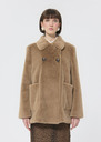 Melba Coat beige faux fur Taupe color TARA JARMON CH