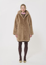 Margaret Coat beige faux fur Taupe color TARA JARMON CH